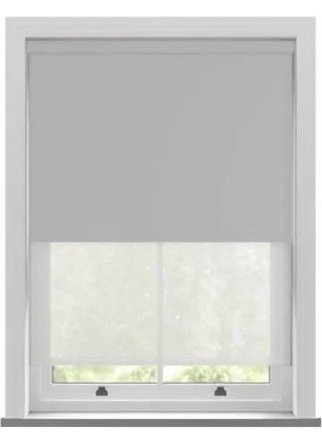 Bella Vellum And Echo Light Grey Double Roller Blind