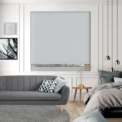 Free Hanging Dovestone Blackout Dove Grey Honeycomb Pleated Blind