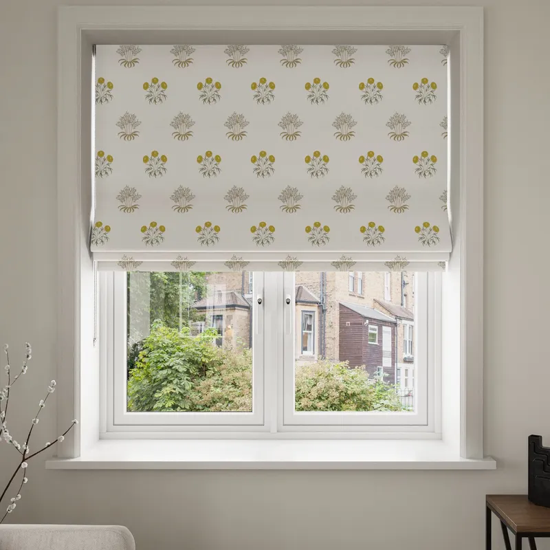 William Morris At Home Lily Flower Embroidery Ochre Blinds Uk