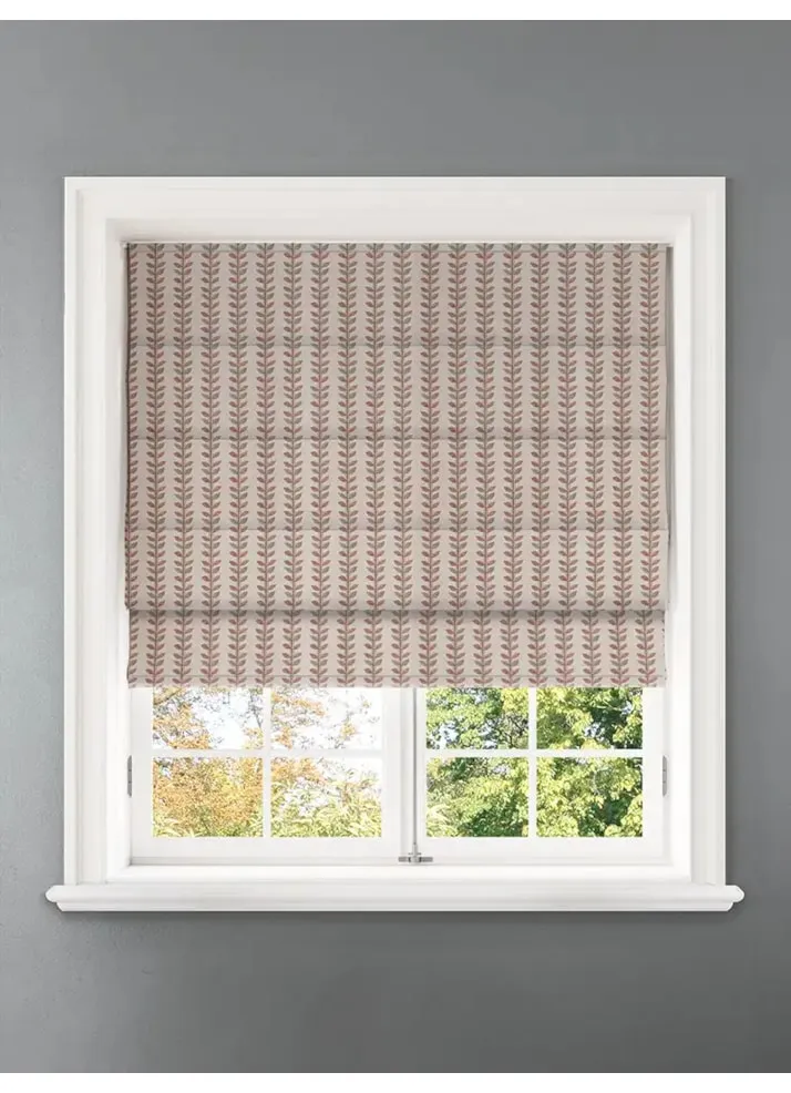 Seedling Stripe Pumpkin Retro Floral Roman Blind