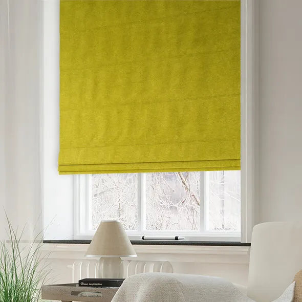 Clarence Velvet Made To Measure Roman Blind Celery