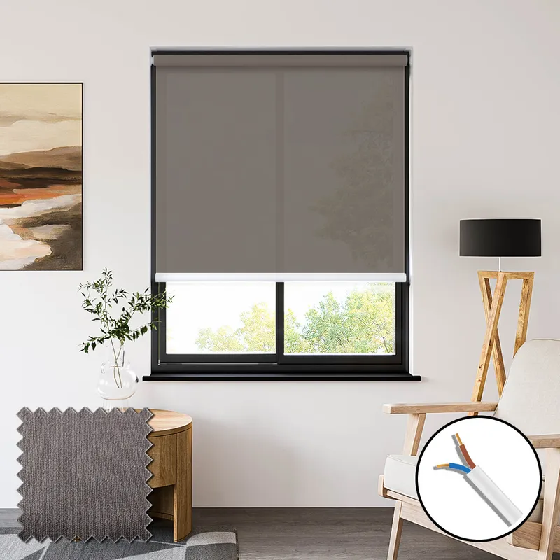 Seclusion Dark Grey 230vac Electric Privacy Roller Blinds
