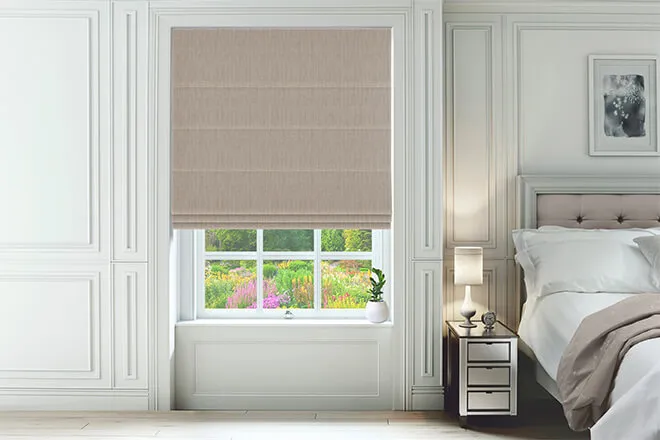 Simone Stone - Stripe Patterned Roman Blind