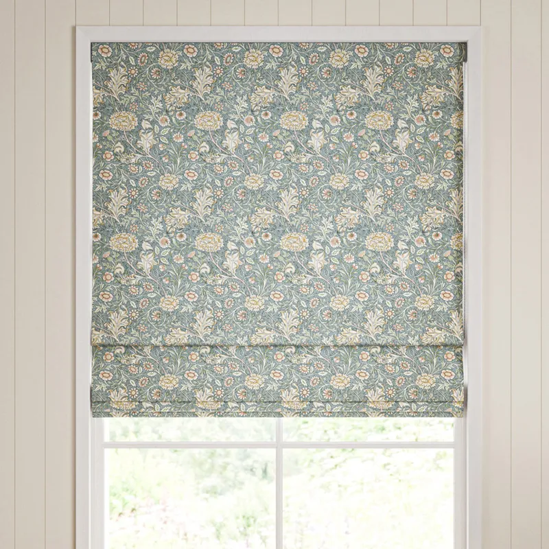 William Morris Double Bough Made To Measure Roman Blind Bluebird