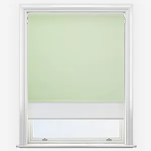 Optima Blackout Light Sage & White Double Roller Blind