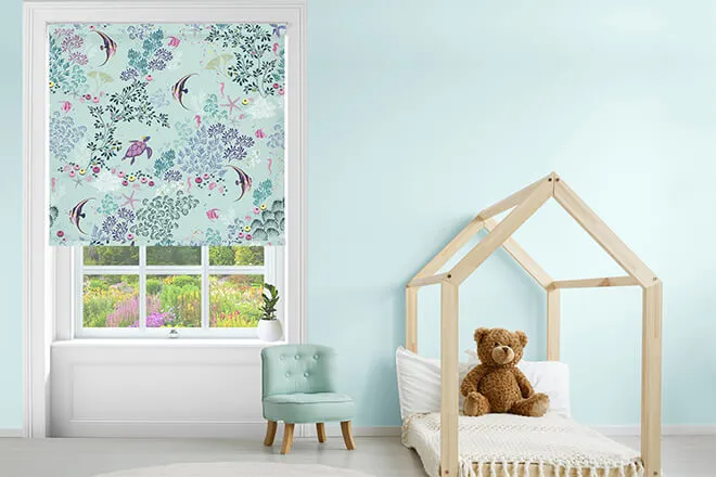 Sara Miller Underwater Aqua - Designer Roller Blind