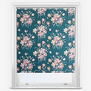 Laura Ashley Sutcliffe Tulips Teal Roller Blind