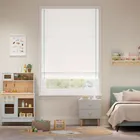 Bijou Linen Alabaster & Duck Egg Inset Border Roman Blind