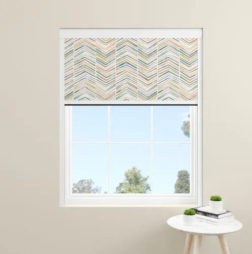 Subtle Aquamarine Zigzag Blocout Blind