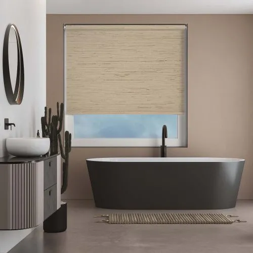 Aqua Weave Stone Cordless Roller Blind