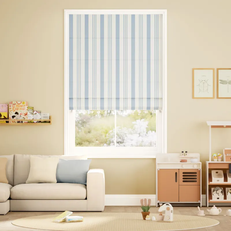 Albany Ice & Chalk Trimmed Roman Blind