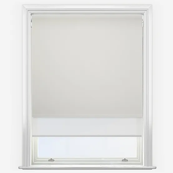 Double Roller Carnival Blackout Ivory & White Double Roller Blind