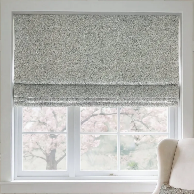 Ante Decor Nymans Boucle Made To Measure Roman Blind Silver
