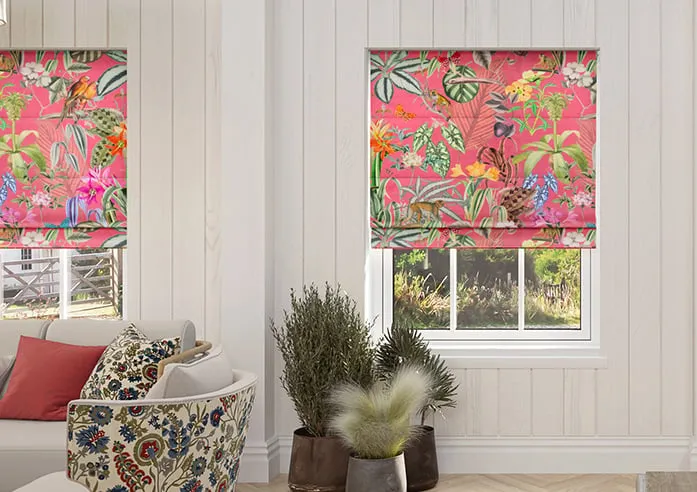 Barbados Flamingo Pink - Roman Blind