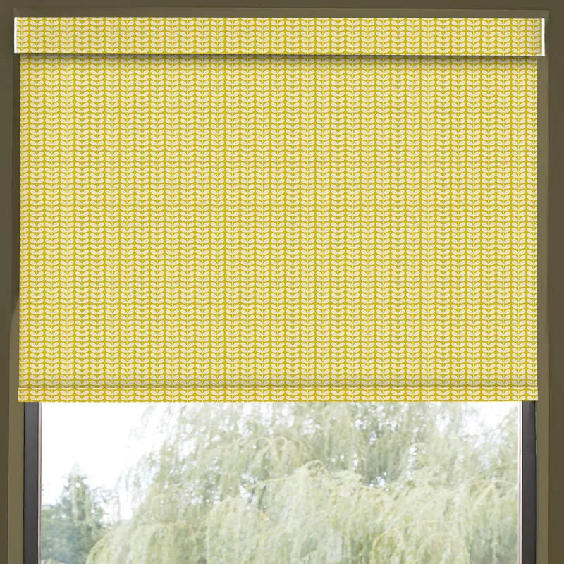 Orla Kiely Tiny Stem Made To Measure Blackout Roller Blind Yellow