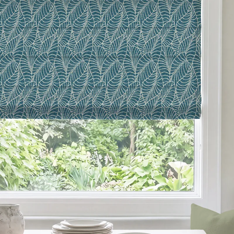 Ante Decor Lille Woven Made To Measure Roman Blind Blue
