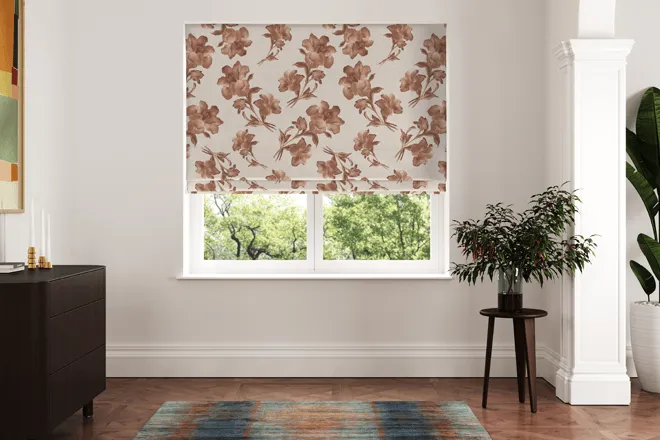 Ted Baker Midnight Garden Terracotta - Designer Roman Blind