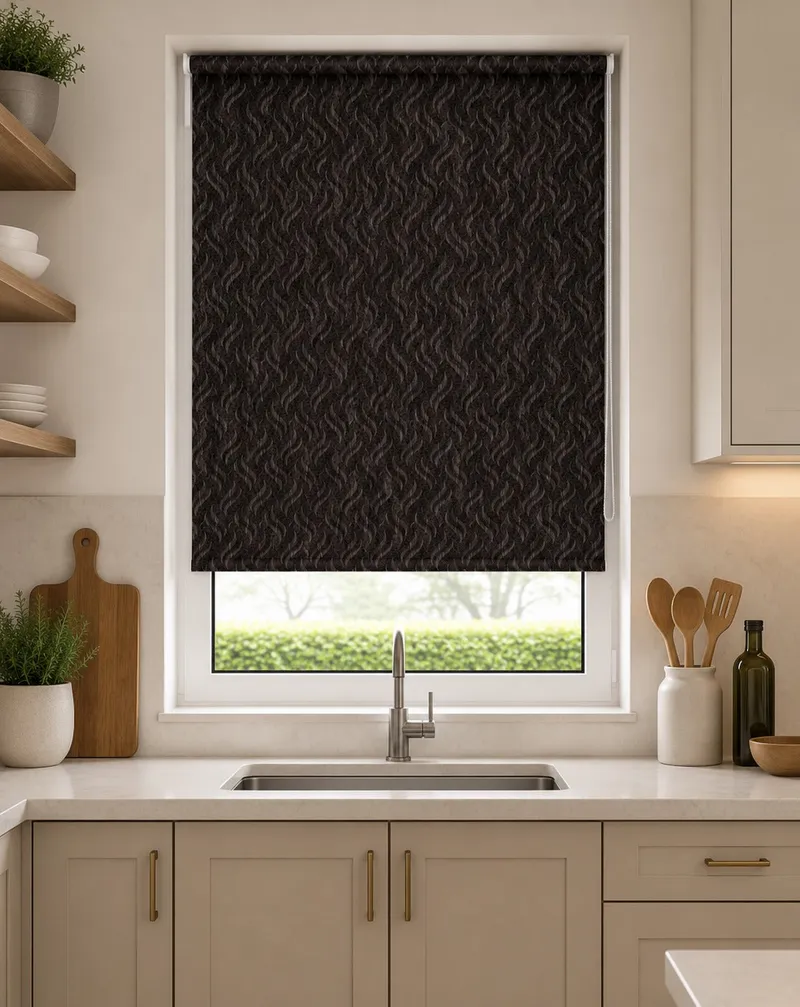 Gravity Brown - Pvc Blackout Waterproof Roller Blind