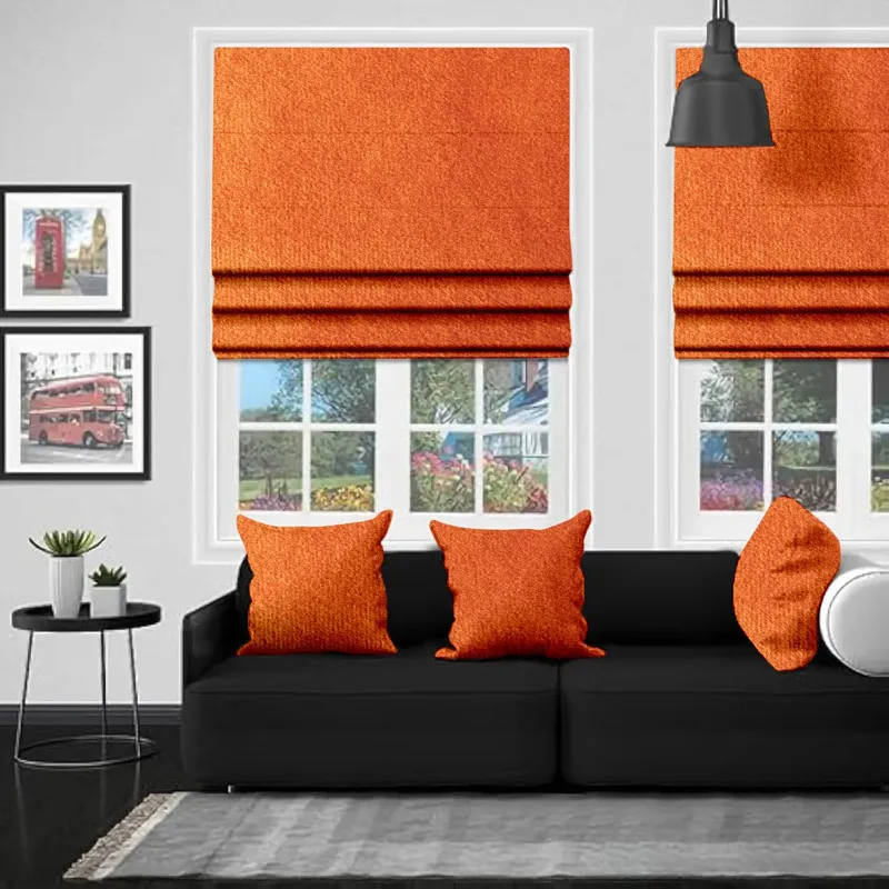 Eb Bursa Soft Velvet Burnt Orange Roman Blind