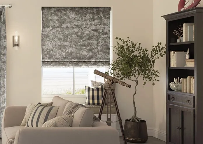 Cyrus Crushed Velvet Moonlight - Roman Blind