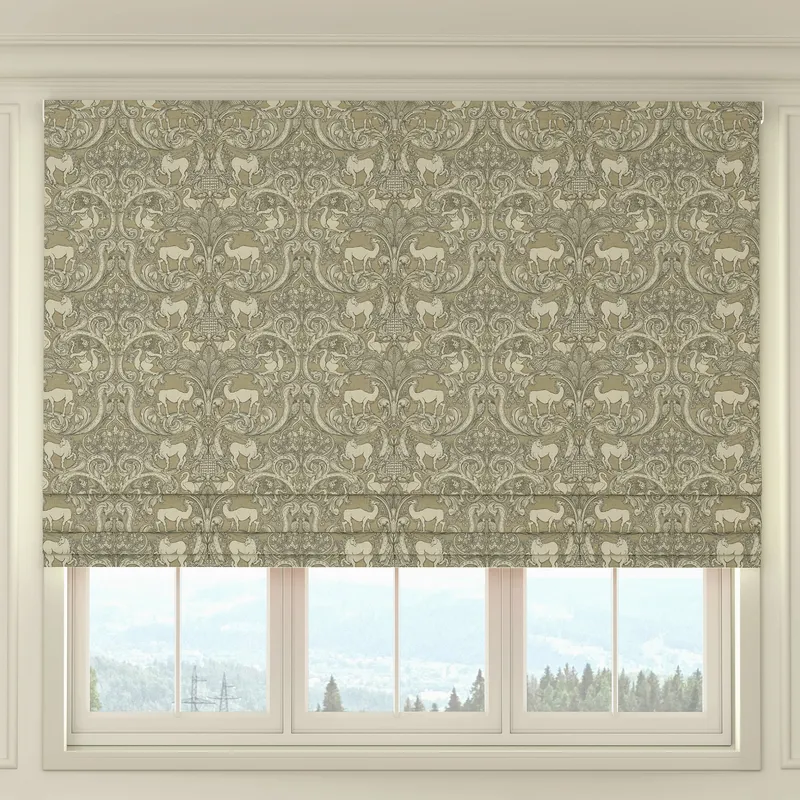 House Llewelyn-bowen Menagerie Artois Printed Made To Measure Roman Blind Fawn