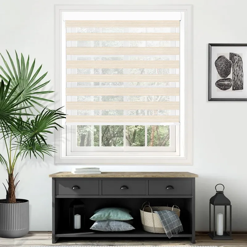 Rose Semi Blackout Neutral Electrical Day And Night Blind