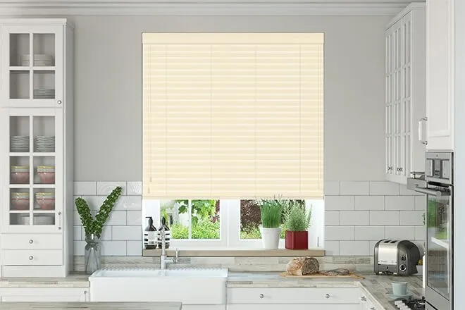 Charisma Cream - Faux Wood Blind