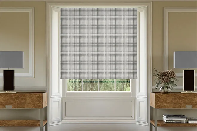 Argyle Grey - Eco Friendly Patterned Roller Blind