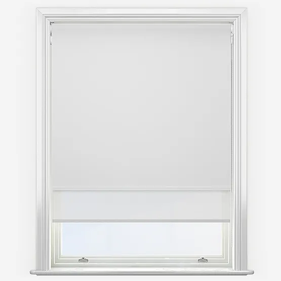Double Roller Carnival Blackout China White & White Double Roller Blind