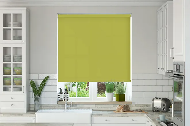 Oxford Safe+ Lime Green - Fire Retardant & Moisture Resistant Roller Blind