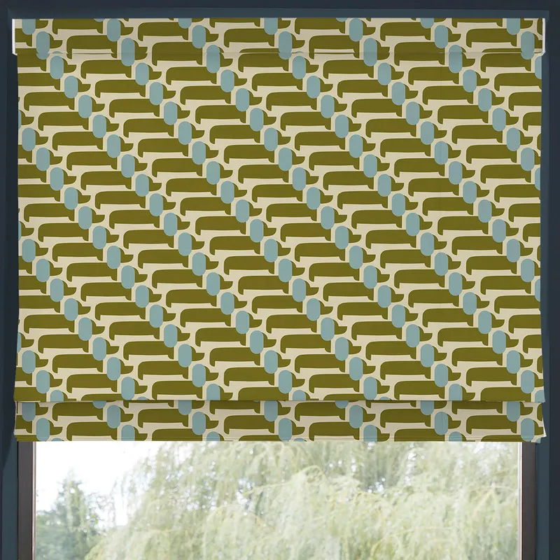 Orla Kiely Dog Show Made To Measure Roman Blind Seagrass