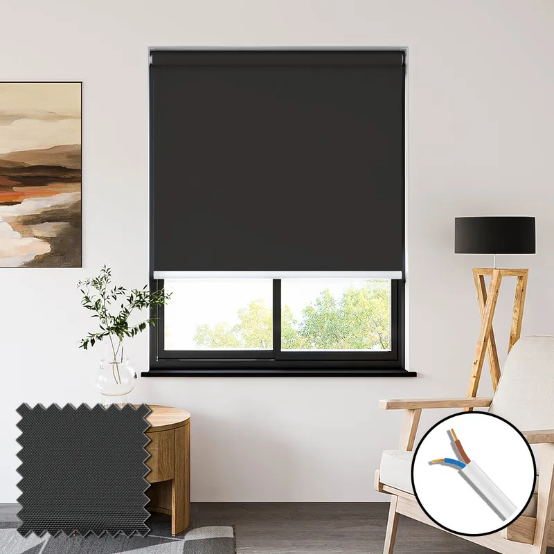 Pvc Blackout Anthracite 230vac Electric Roller Blinds