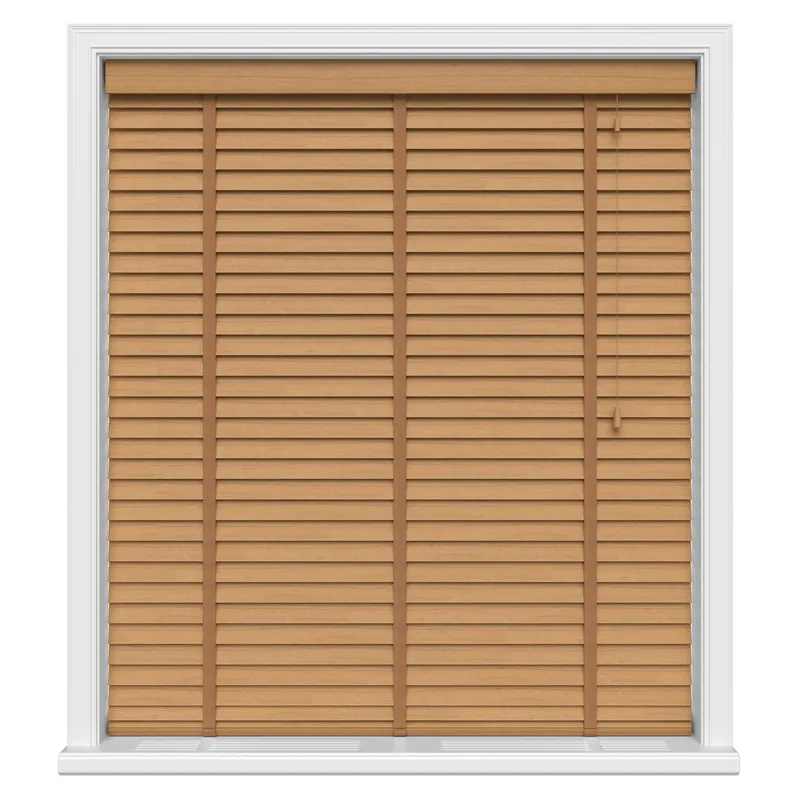 Terracotta Oak Real Wood With Tapes Motorised Uk - Motorised Blinds