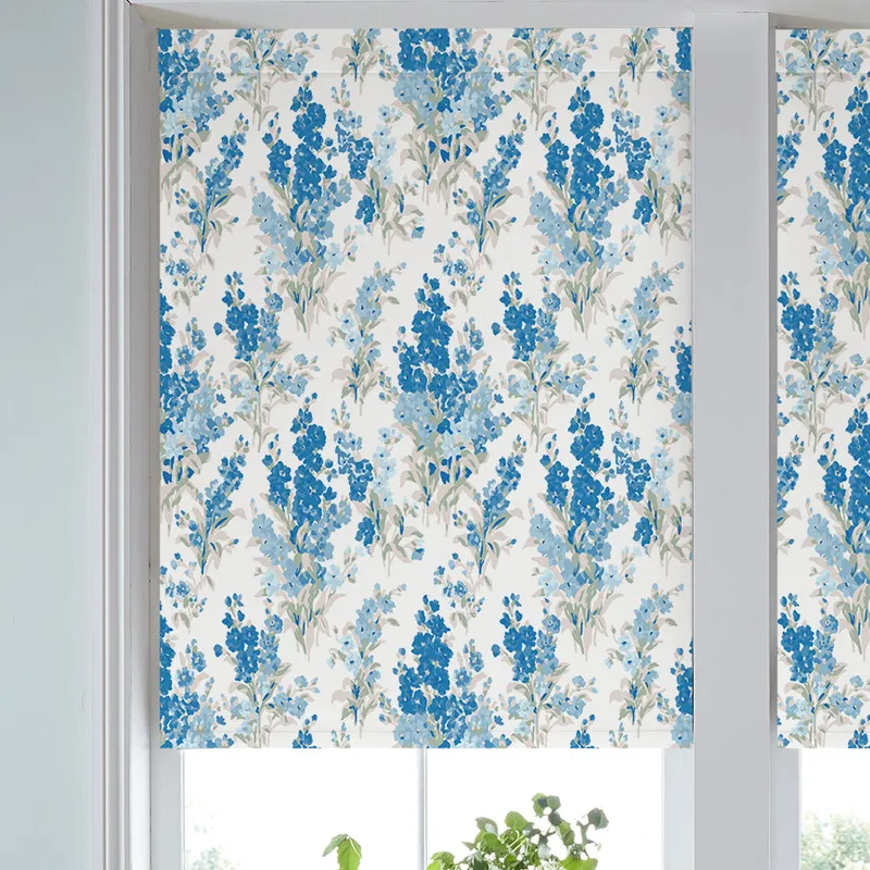 Laura Ashley Stocks Made To Measure Blackout Roller Blind Blue Sky