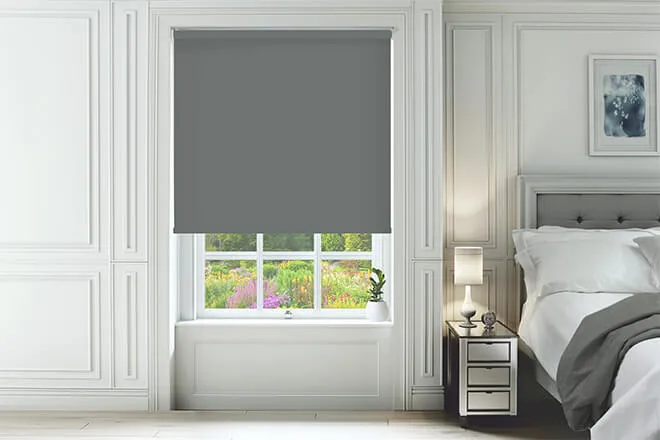 Dakota Graphite - Moisture Resistant Blackout Roller Blind