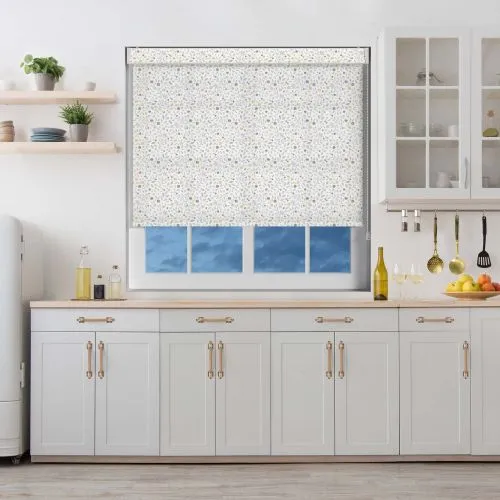 Floral Scatter Mustard Pelmet Roller Blind