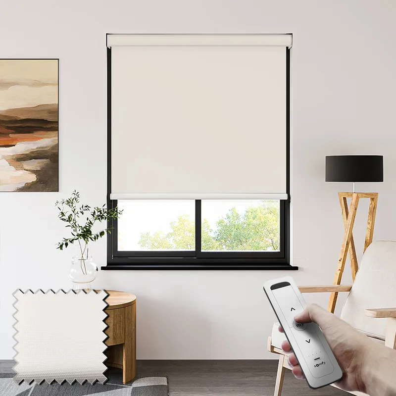 Pvc Blackout Snow Somfy Battery Powered Wipe Clean Roller Blinds