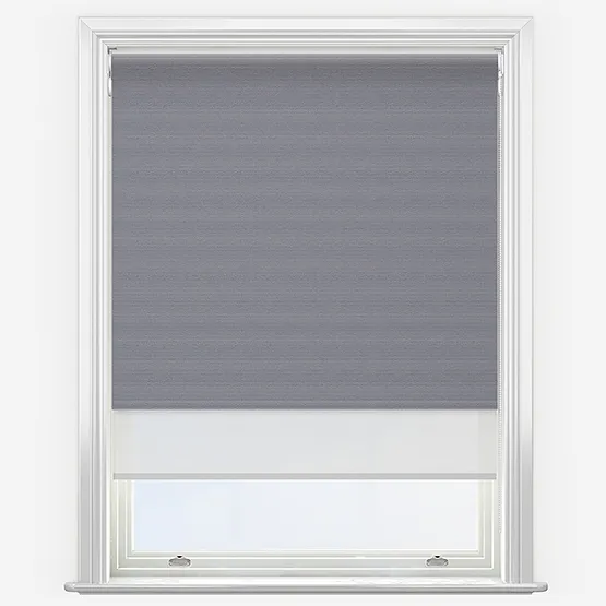 Double Roller Supreme Blackout Seal & White Double Roller Blind