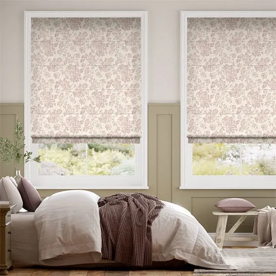 Aerie Damask Rose Roman Blind