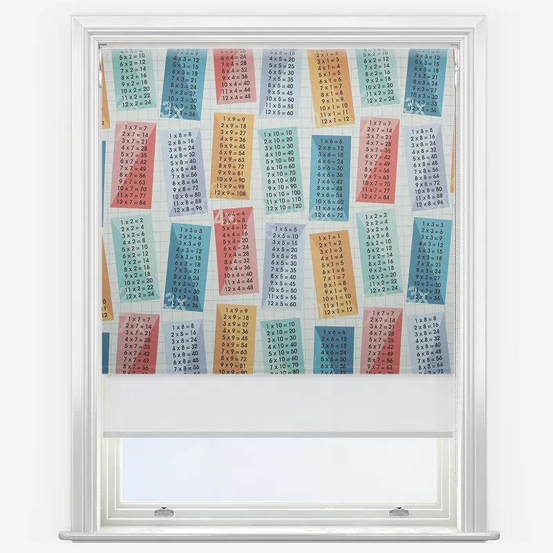 Double Roller Time Table Multi & White Double Roller Blind