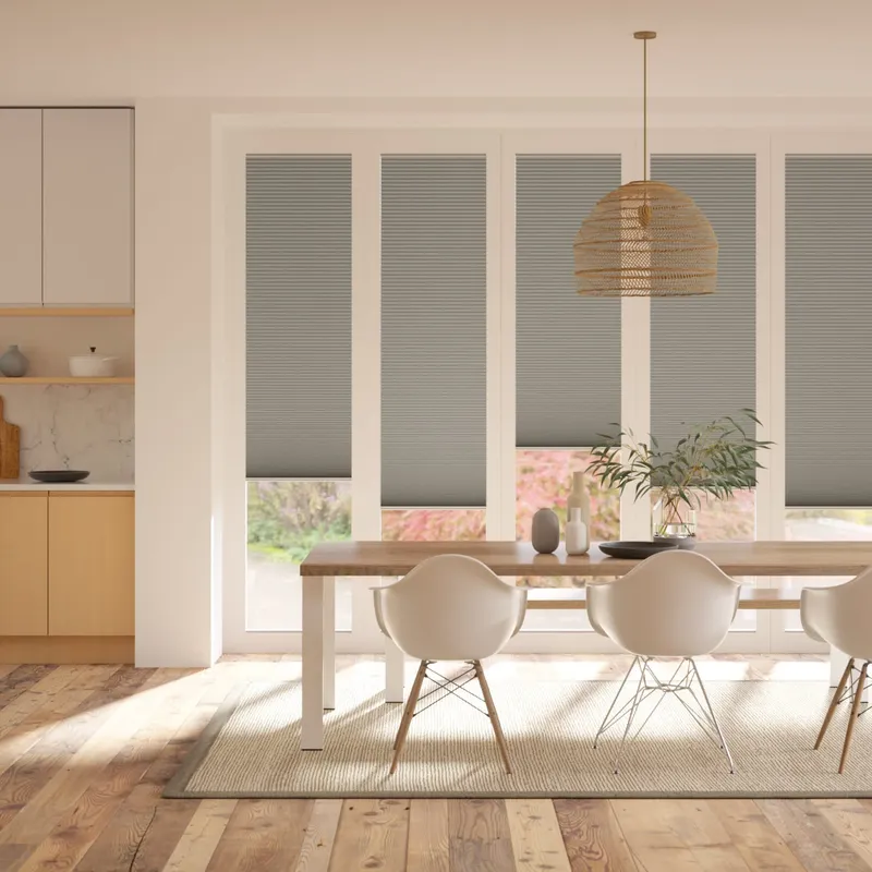 Bifold Clickfit Duoshade Elephant Grey Pleated Blind