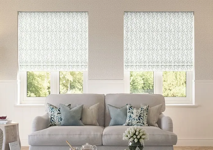 Boughton Faux Silk Blue - Roman Blind