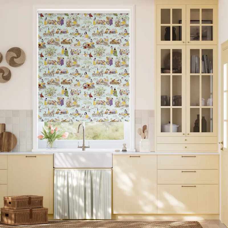 Snow White Blackout Sky Blue Roller Blind