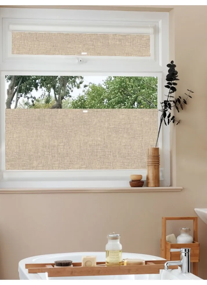 Perfect Fit Blackout Linen Beige Bottom Up Blind