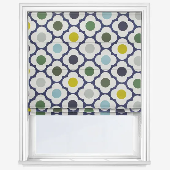 Orla Kiely Spot Flower Blue Multi Roman Blind