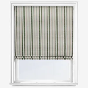 Emily Bond Cornish Stripe Fern Roman Blind