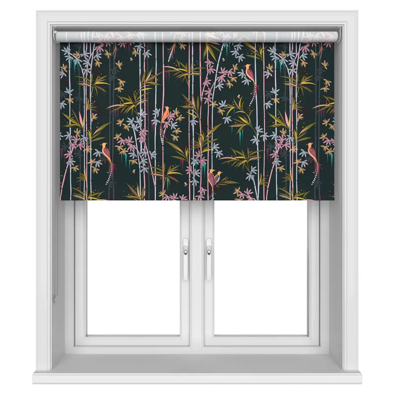 Sara Miller Linear Bamboo Dark Green Blinds Uk