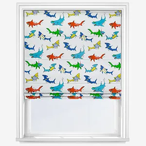 Cath Kidston Summer Sharks Cream Roman Blind