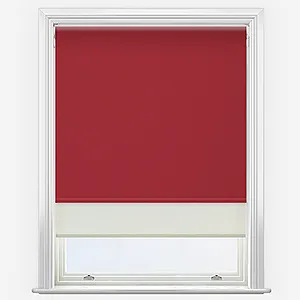 Supreme Blackout Red & Cream Double Roller Blind
