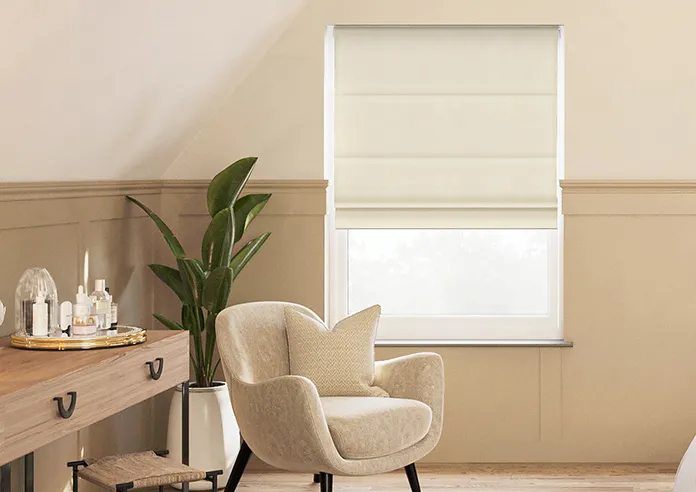 Grandeur Pearl White - Twist&fit Roman Blind